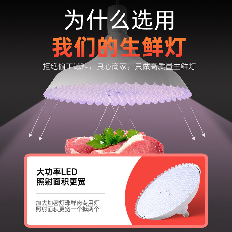 新款生鲜灯LED冷白光高显隐红光猪肉灯超市市场专用灯高亮白光灯,淘宝优惠券,粉丝福利购,淘宝优惠卷