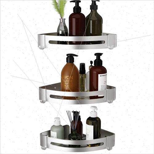 No punch bathroom bathroom space aluminum triangle basket kc - 图2