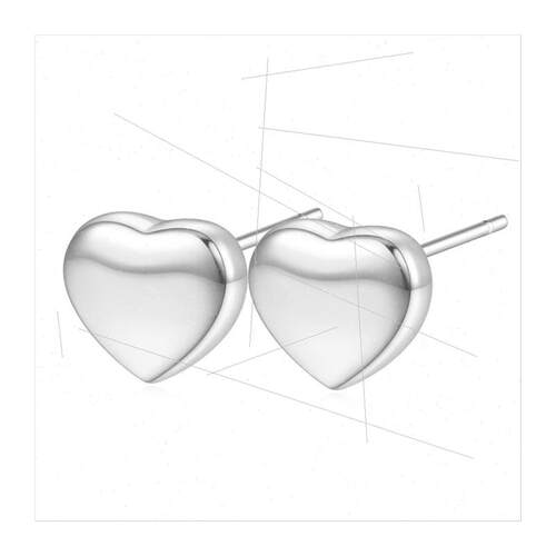 Ins gift simple glossy love heart tanium steel earrings earr - 图3