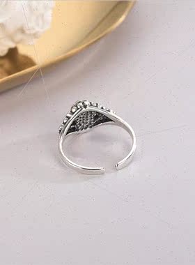 s925 silver inlaid turquoise ring vintage thai silver craft