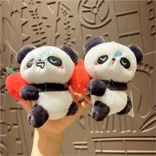 适用Apple panda doll plush toy charm small doll gift keychai - 图0