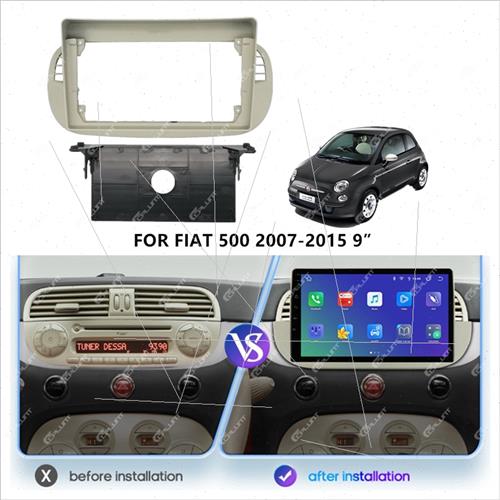 适用07-15FIAT FIAT 500 center navigation frame 9-inch Androi - 图0