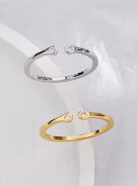 Flash diamond cat claw ring simple ins sweet creative meow s