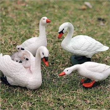 ແບບຈໍາລອງ Swan Chicken Duck Goose Farm ສັດປີກເດັກນ້ອຍພາດສະຕິກ