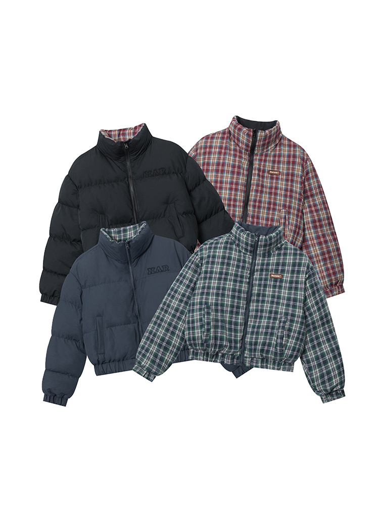 Short cotton jacket 美式两面穿棉衣加厚立领面包服短款棉服外套