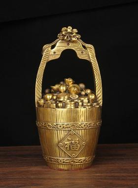 卓好 铜福满一桶金摆件 全铜一桶金摆件桶铜器摆件家居摆件