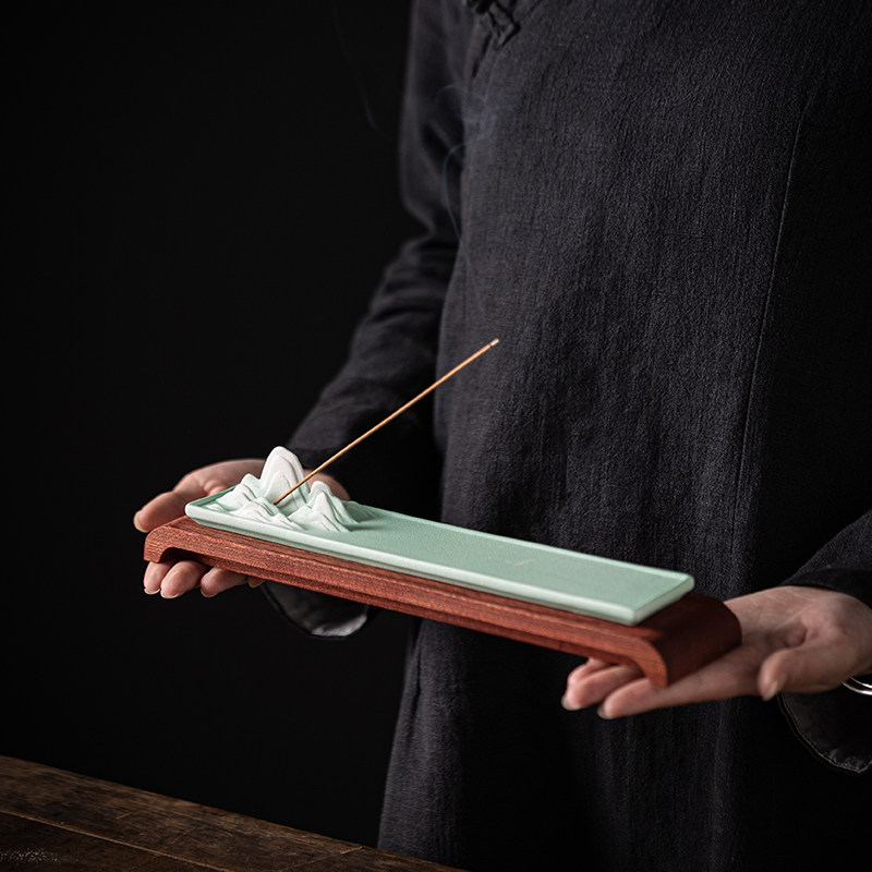 千里江山线香香插香炉家用室内卧香炉陶瓷插香香座线香炉香薰摆件,淘宝优惠券,粉丝福利购,淘宝优惠卷