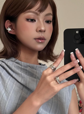 【柔雾白边】海莉贝壳粉法式气质美甲  指甲贴片 纯手工穿戴甲片