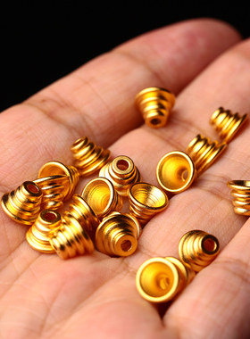 金色螺纹分体三通佛塔隔珠