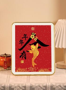过年装饰摆件平安喜乐招财进宝招财猫摆台玄关乔迁入户桌面朋友