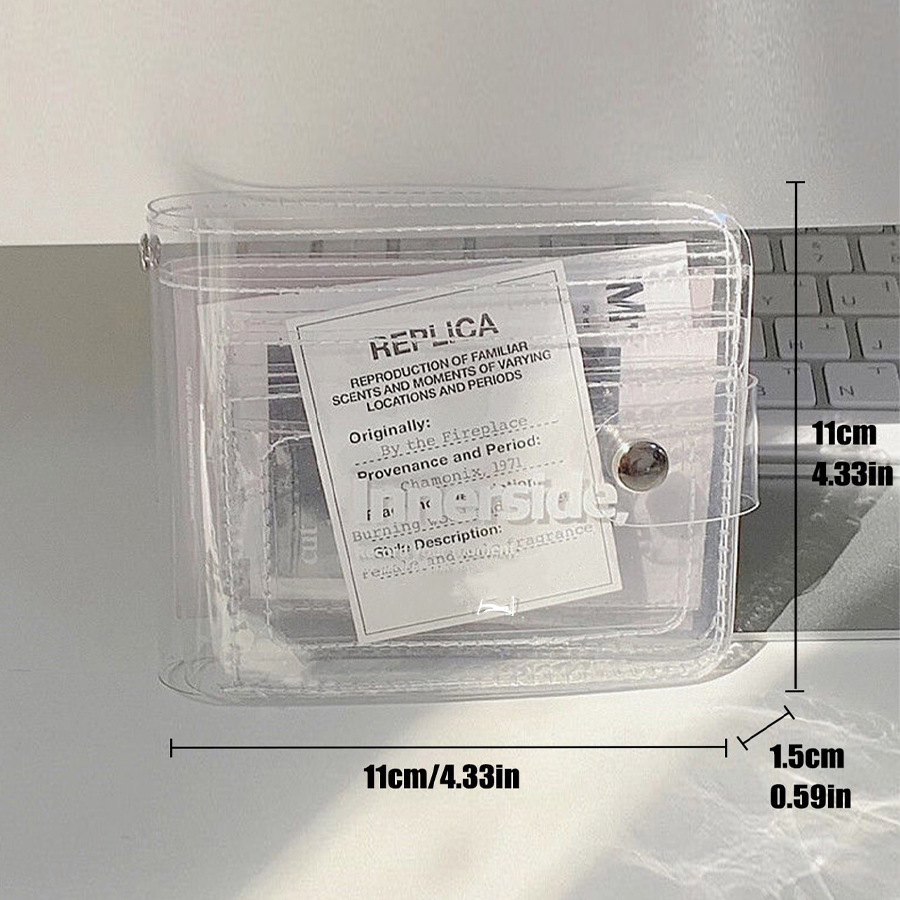 ins大火韩国透明pvc短款小钱包女少女学生证件包零钱包可挂钥匙扣 - 图3