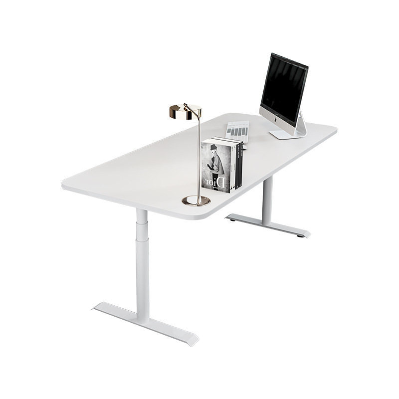畅腾电动升降桌 升降办公桌 坐站交替单人办公桌双电机圆管升降桌 - 图3