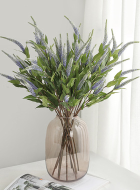 新娘手捧花束仿真手扎鼠尾草花束 客厅家居摆件仿真薰衣草麦穗花