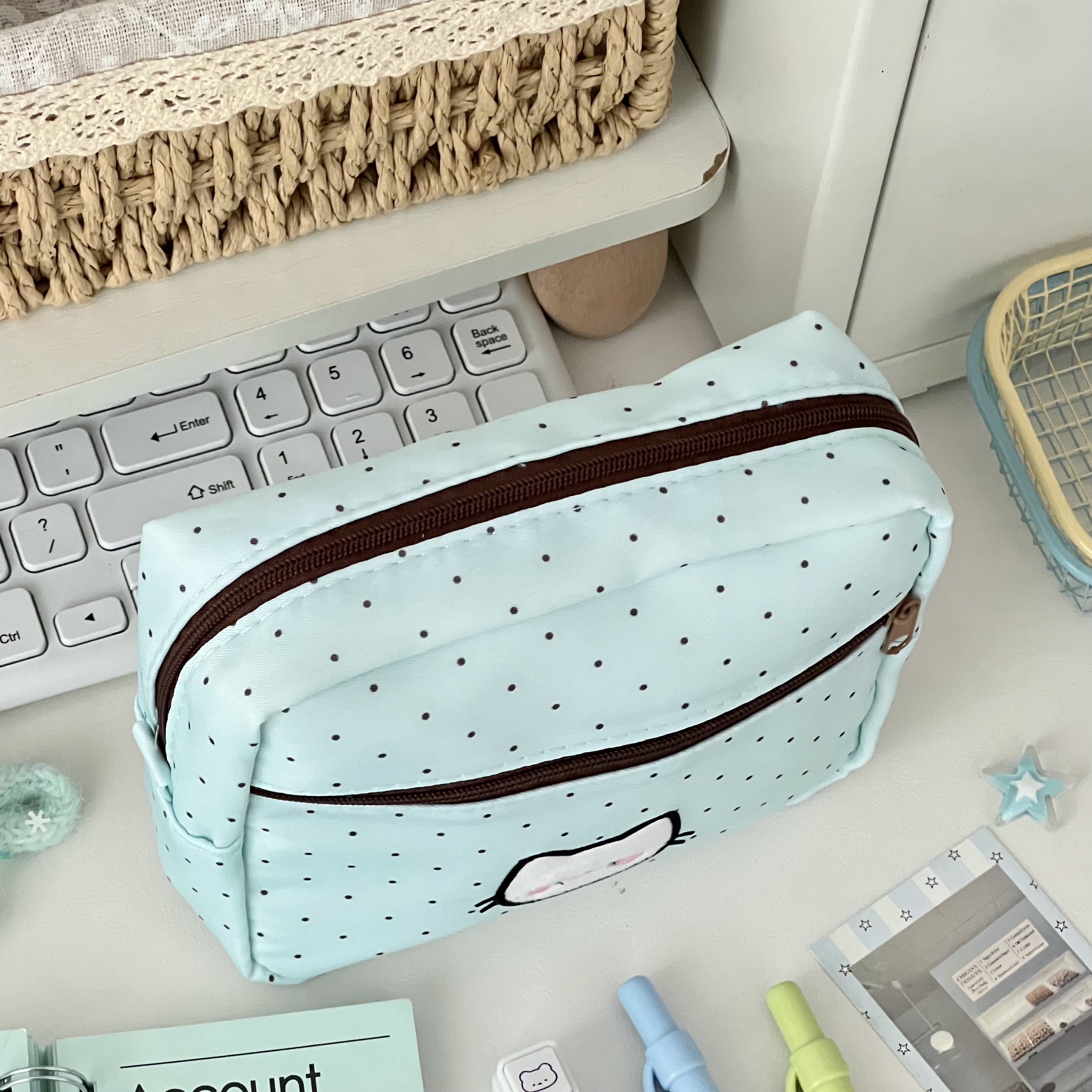 ins风薄巧波点小猫零钱包可爱卫生巾收纳包ccd相机包便携化妆包,淘宝优惠券,粉丝福利购,淘宝优惠卷