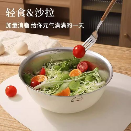 2025新款316L不锈钢套盆家用料理盆加深和面盆泡面汤碗厨房洗菜盆 - 图2