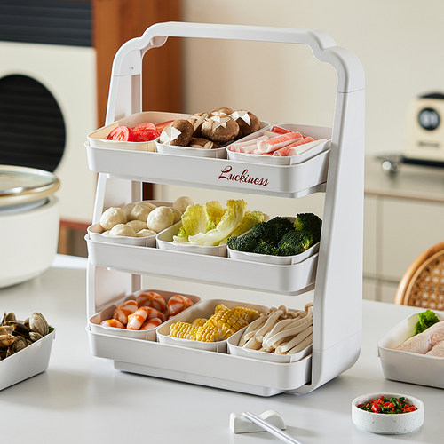 厨房多功能备菜架放菜收纳盒台面置物架火锅配菜神器家用蔬菜托盘 - 图1