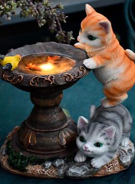 户外太阳能庭院树脂灯花园摆件工艺品雕塑别墅动物草坪装饰景观灯