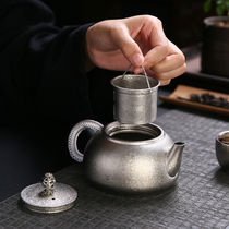 Pure Titanium Teapot West Schisch Tea Cup Suit Home Titanium Tea Set Heat-resistant Thickened Outdoor Tea Instrumental Kongfu Tea