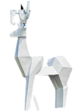 户外大型抽象几何切面玻璃钢梅花鹿雕塑园林售楼部景观装饰品摆件