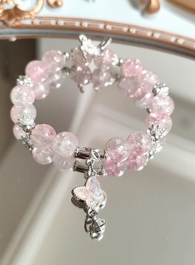 原创蝶恋铃铛琉璃手链ins小众设计高级感串珠手串轻奢百搭送闺蜜