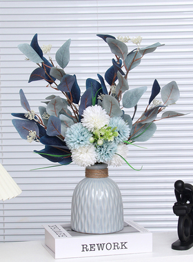 假花仿真花摆设客厅酒柜桌面陶瓷花瓶摆件向日葵干花花束插花装饰