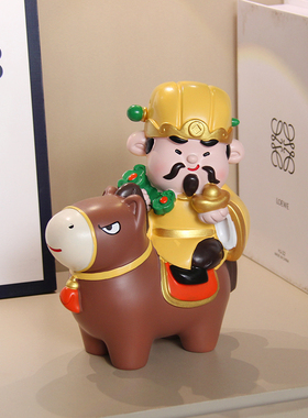 五路财神摆件关羽财神爷马年招财玄关客厅酒柜装饰品乔迁开业礼物