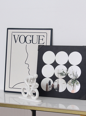 入户玄关柜简约装饰画摆件客厅酒柜桌面日历艺术画花瓶家居装饰品