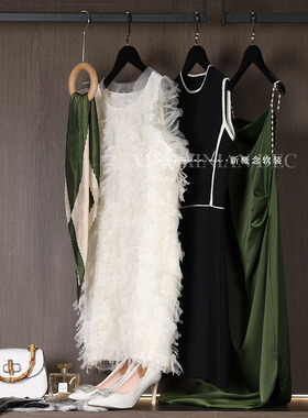 样板房衣帽间软装饰品轻奢小香风衣服饰帽子高跟鞋梳妆台托盘摆件