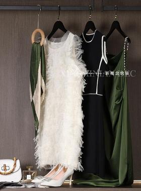 样板房衣帽间软装饰品轻奢小香风衣服饰帽子高跟鞋梳妆台托盘摆件