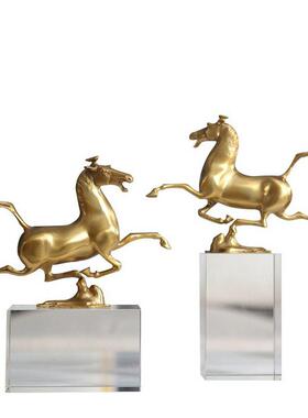 现代新中式树脂创意马摆件酒店玄关办公室售楼处样板房软装饰摆设