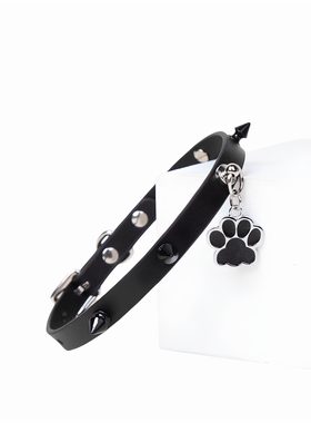 灼欲*真皮项圈女猫狗爪铆钉choker脖圈可定制刻字锁骨链男颈饰