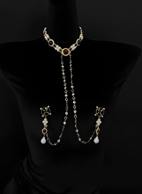 灼欲*原创设计高级感复古红宝石小众项链轻奢气质锁骨链颈链项圈