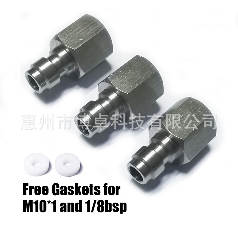 亚马逊速卖通不锈钢8mm快速接头1/8NPT，1/8BSPP，M10，内牙公头 - 图0
