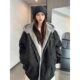 Douyin's same style velvet thickened hooded cotton jacket