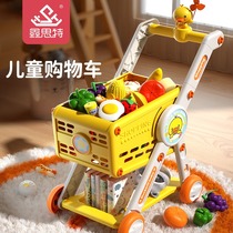 Girl Shopping Cart Toy Children Small Cart Supermarket Big Number Baby Boy Fruit Chiclele Kid Over Home