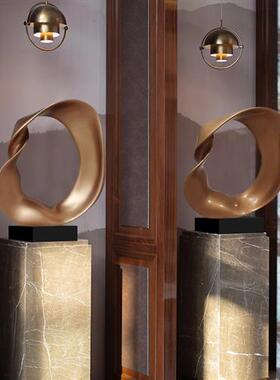 家居别墅酒店电视柜玄关落地装饰大理石底座摆件玻璃钢雕塑工艺品