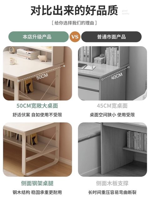 Integrated rack with drawer student writing desk study desk