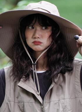 西部牛仔帽女旅游露营渔