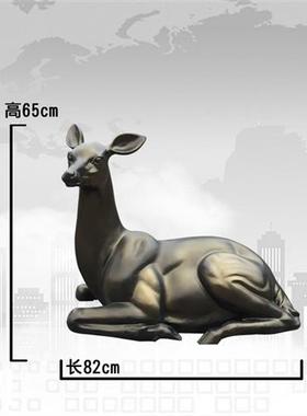 大型户外不锈钢镜面梅花鹿雕塑定制房地产金属镂空几何母子鹿摆件