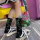 Trendy socks with splashes of ink, smiling faces and fashionable Internet celebrities, same style niche socks
