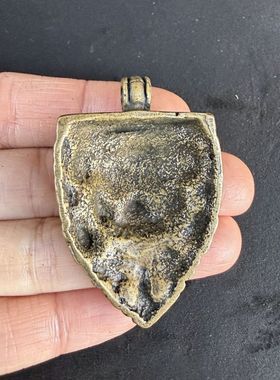 古玩杂项仿古藏传黄铜支巴扎吊坠挂件铜雕挂坠铜挂件配饰护身符