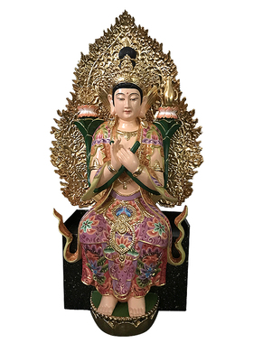 木雕天冠弥勒佛像菩萨佛堂
