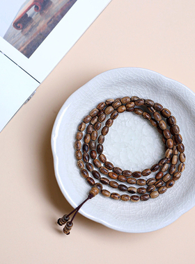 达拉干沉香九分沉老料米粒念珠手串兰花蜜香文玩收藏级情侣手链