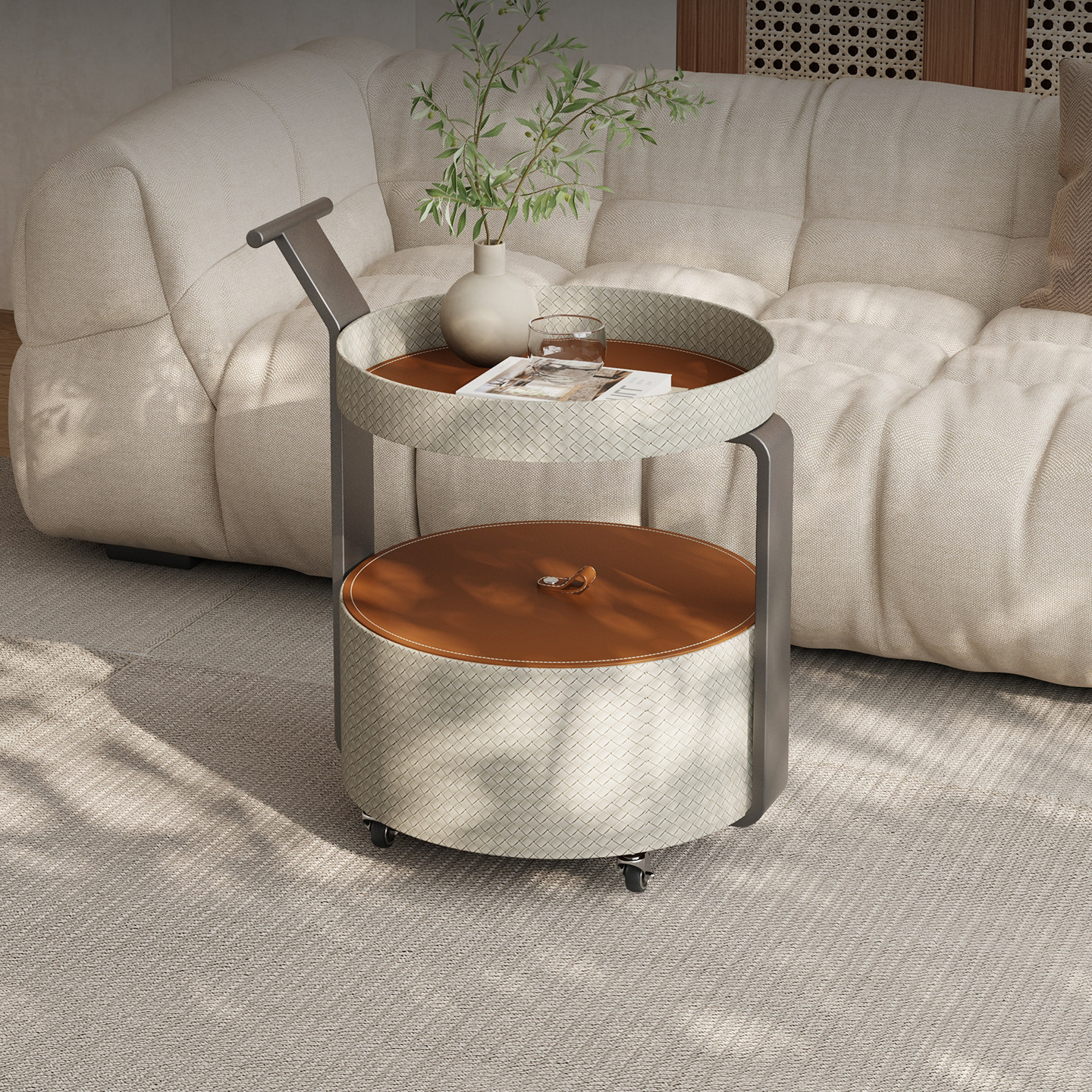 意式可移动小推车家用沙发边几轻奢现代简约角几带轮移动小茶几桌,淘宝优惠券,粉丝福利购,淘宝优惠卷