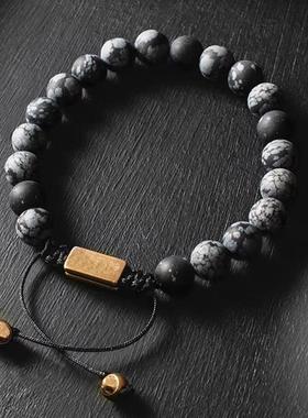 Luxury Natural Lava Stone Bead Bracelet Men Women Simple