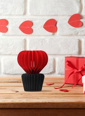 浪漫七夕蜂窝纸爱心装饰摆件