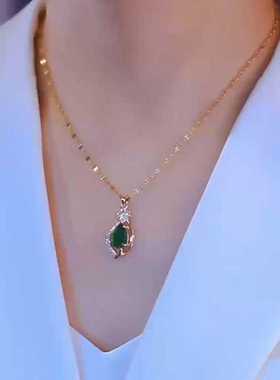 新款气质时尚百搭高级感绿色颈链