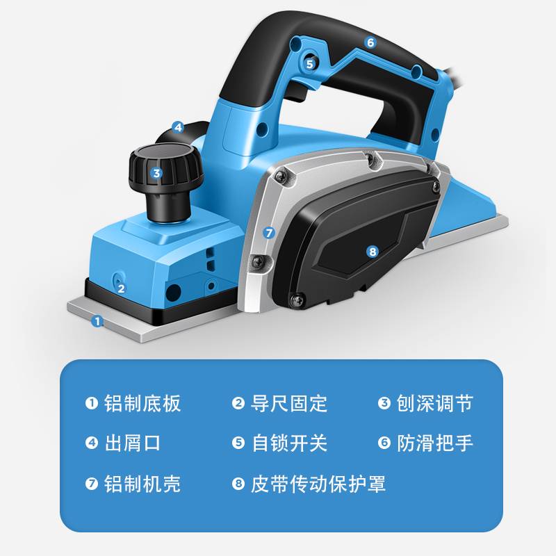 德国日本进口电动刨子木工专用手提电刨家用小型电铇刨板机砧 - 图1