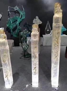 透明环氧树脂工艺饰品摆件大型不锈钢鹿景观玻璃钢雕塑厂家定制做