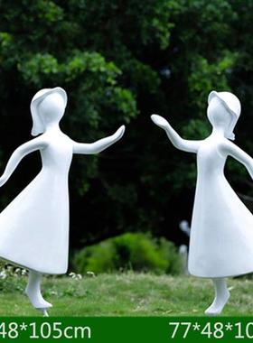 玻璃钢户外抽象模型瑜伽舞蹈人物体操雕塑商场入口落地景观摆件大